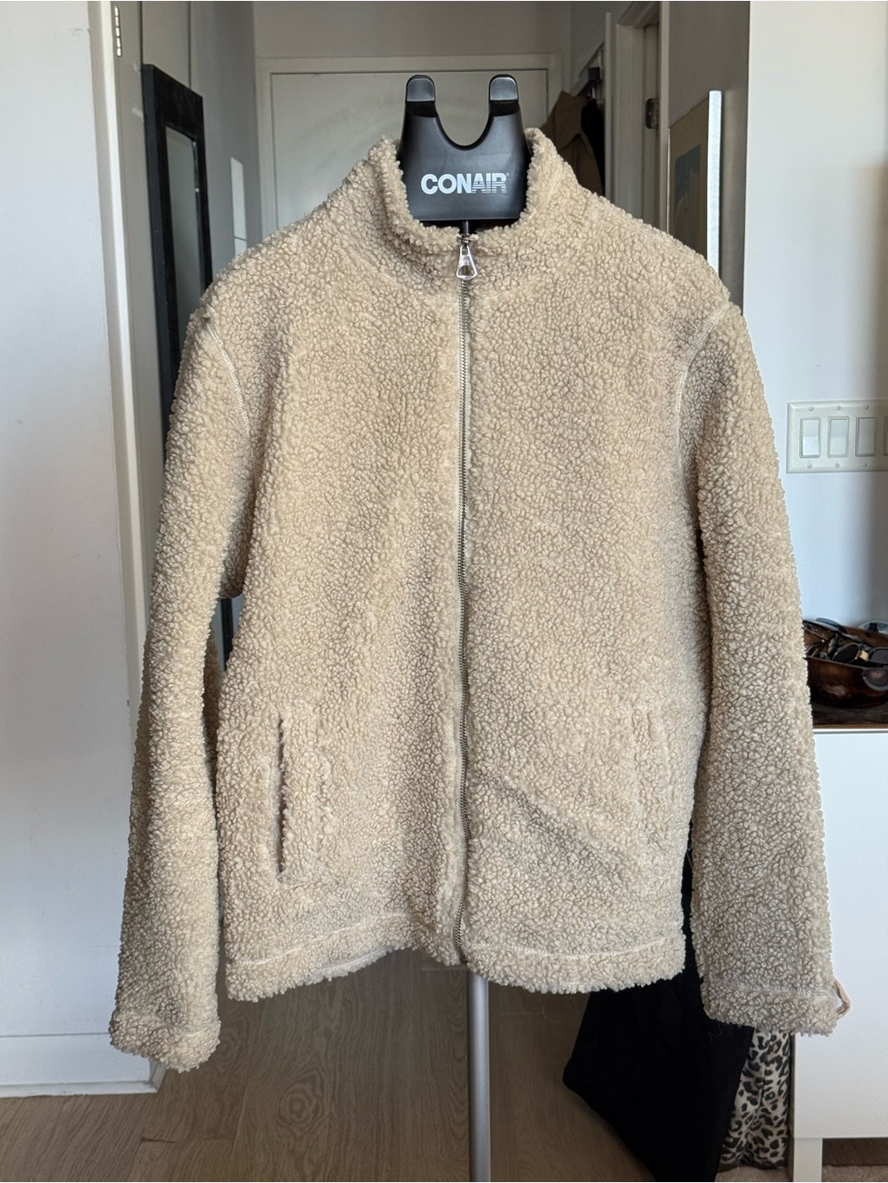 H&M Cream Teddy Sherpa Zip Jacket